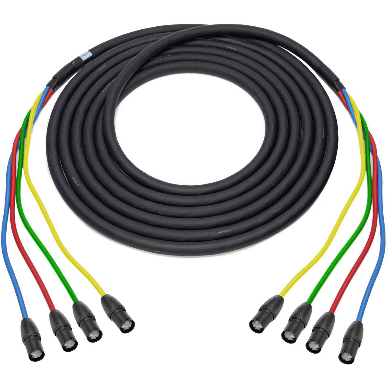 Laird CAT6AXTRM4EE-100 4 Channel Cat6A Tactical Cable with RJ45