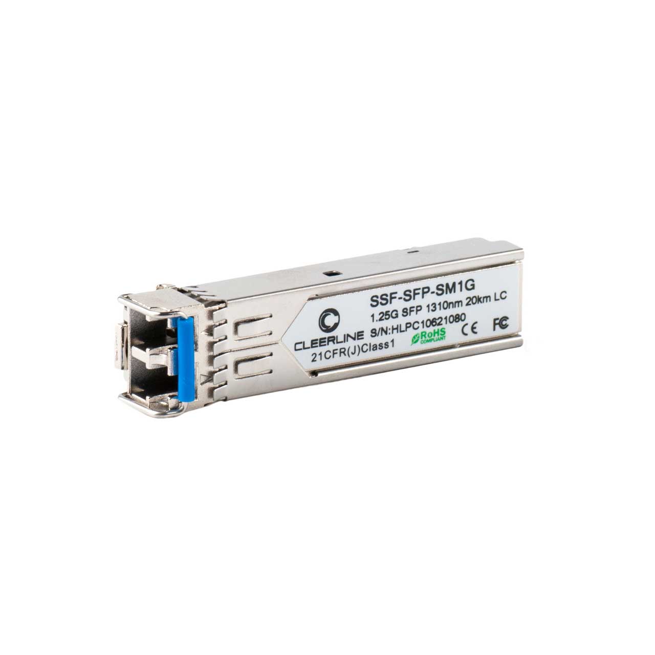 Cleerline SSF-SFP-SM1G 1.25G SFP Transceiver SM/LC 1000Base-LX - 1310nm - 20Km Max Reach - with DDM SSF-SFP-SM1G
