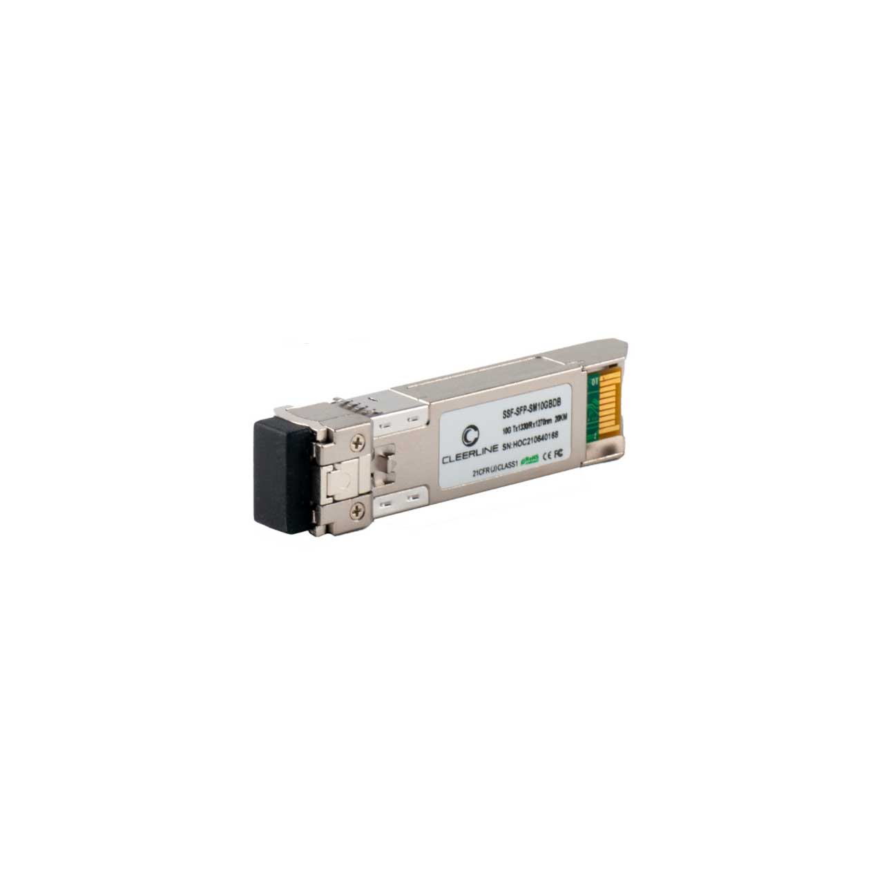 Cleerline SSF-SFP-SM10GBDB 10G LC SFP+ Transceiver BiDi T:1330/R:1270nm - 20Km Max Reach (Requires A on Opposite Side) SSF-SFP-SM10GBDB