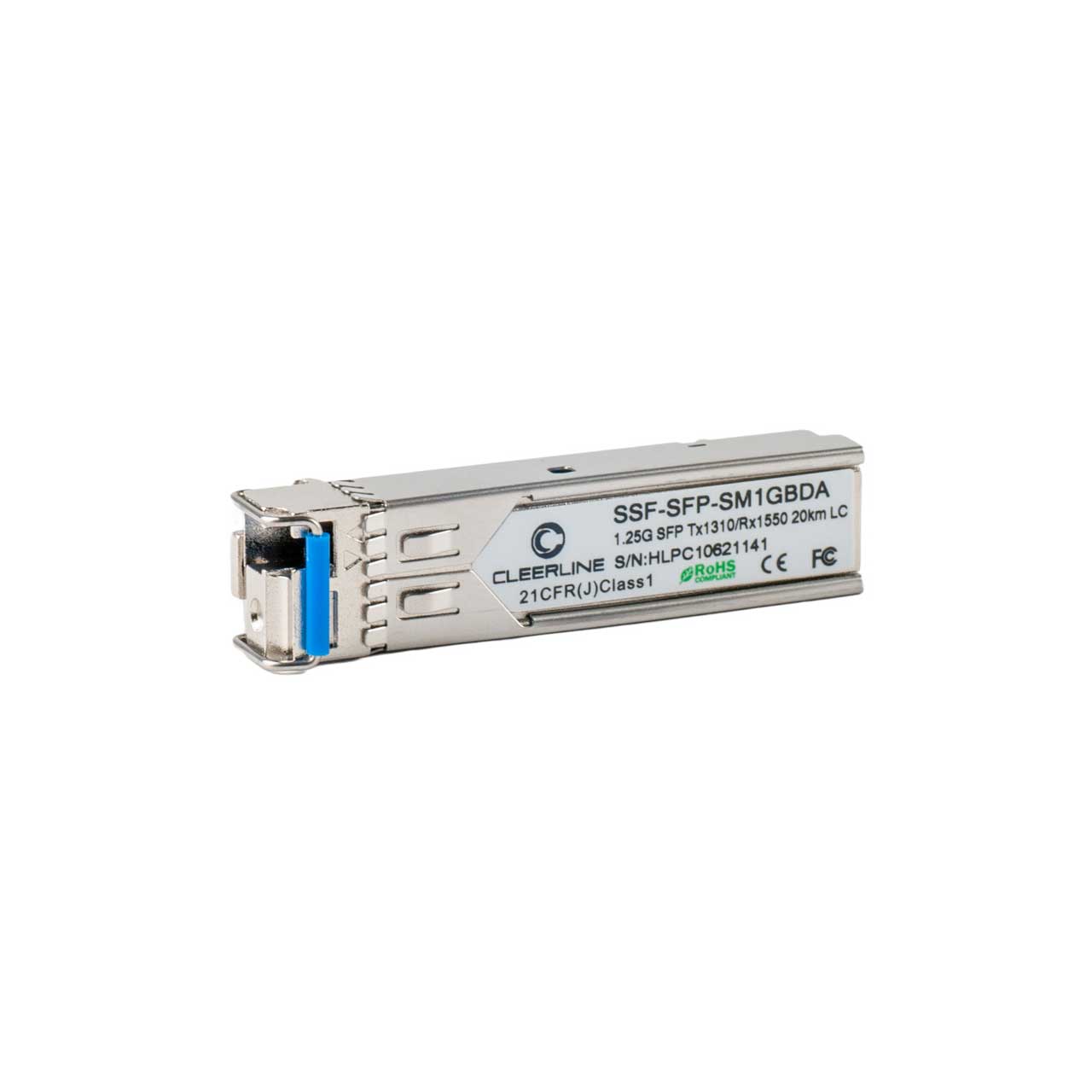 Cleerline SSF-SFP-SM1GBDA 1.25G LC SFP Transceiver BiDi T:1310/R:1550nm - 20Km Max Reach Requires B on Opposite Side SSF-SFP-SM1GBDA