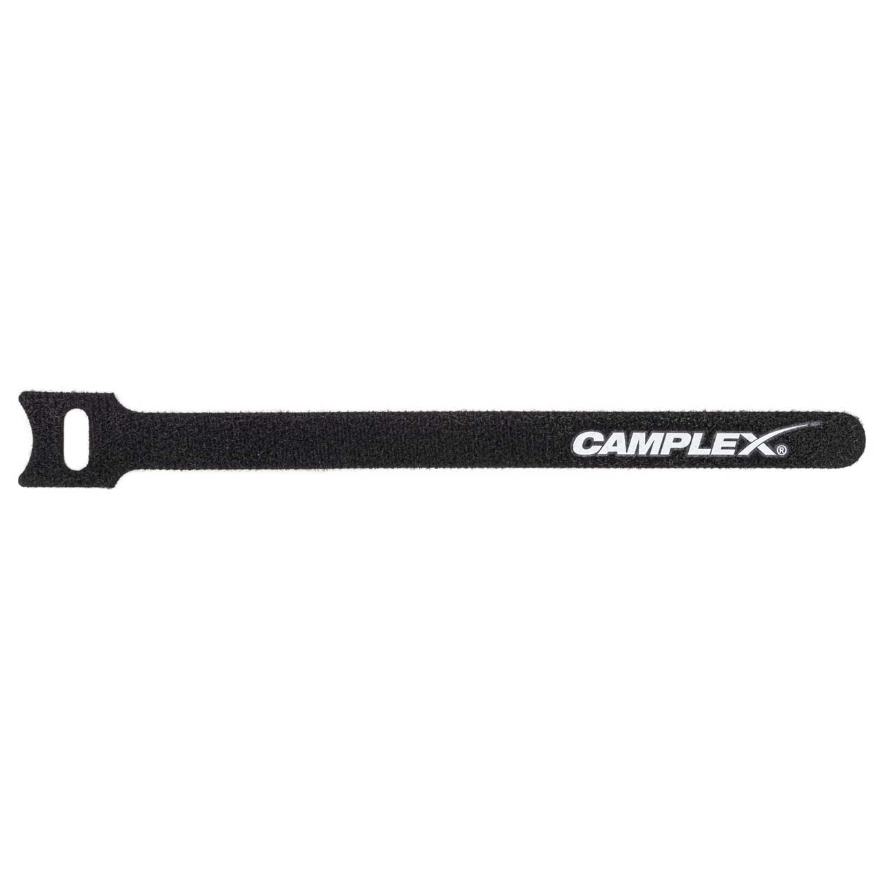 Camplex Hook and Loop Cable Wrap 12mm x 180mm Black with White Logo - 1000 Pack CMX-HKNLP-1000PK