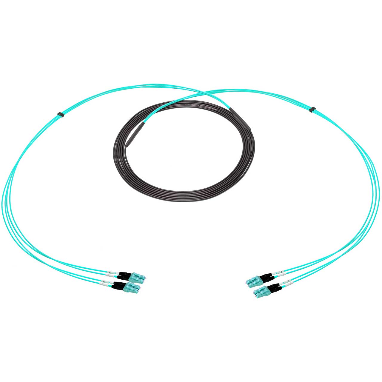 Camplex 4-Channel LC Multimode Indoor-Outdoor Fiber Optic Snake - 250 Foot