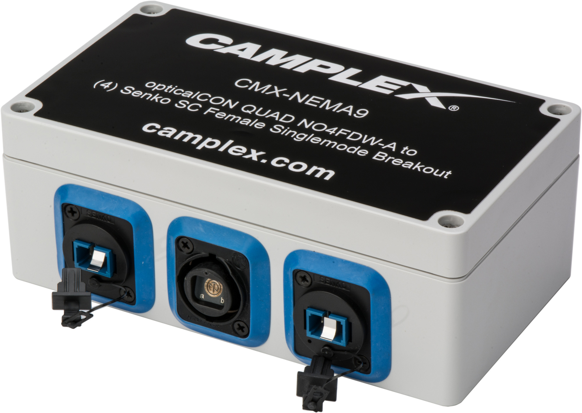 Camplex Single Mode opticalCON QUAD NO4FDW-A to (4) SC Female Breakout Box CMX-NEMA9