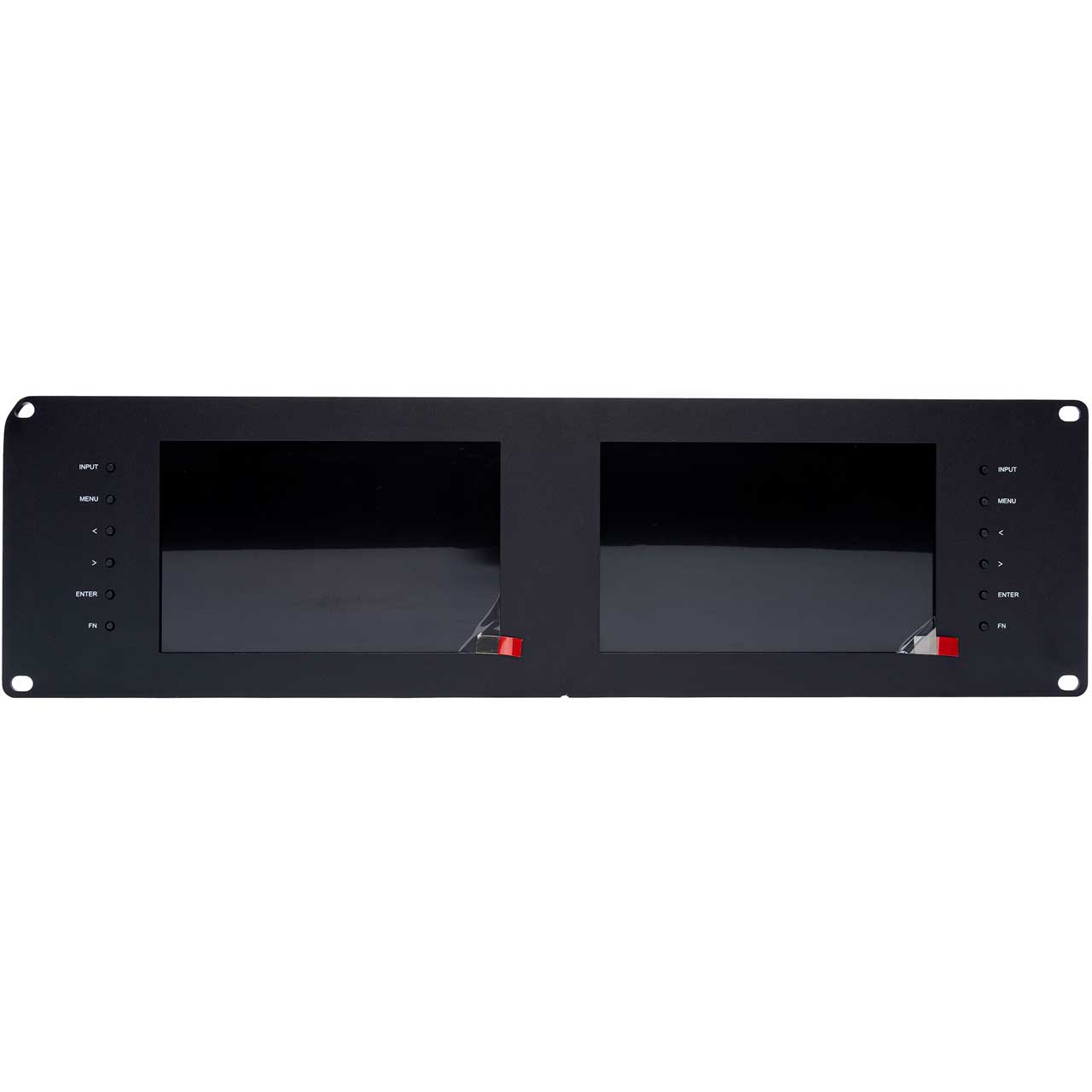Delvcam Broadcast 3GHD/SD Multiformat Dual 7-Inch Rackmount Video Monitor - BStock (Bent Rack Ear) DELV-2LCD73GHD-B
