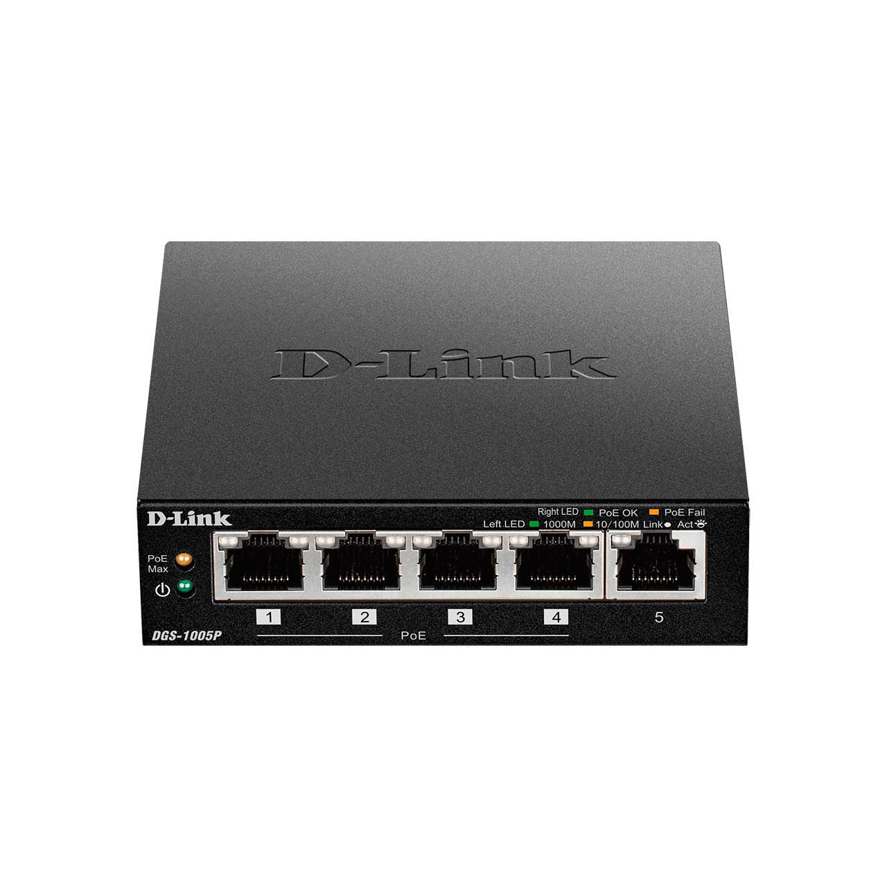 D-Link DGS 1005P 5-Port Gigabit Unmanaged Ethernet Desktop Switch with 4 PoE Ports