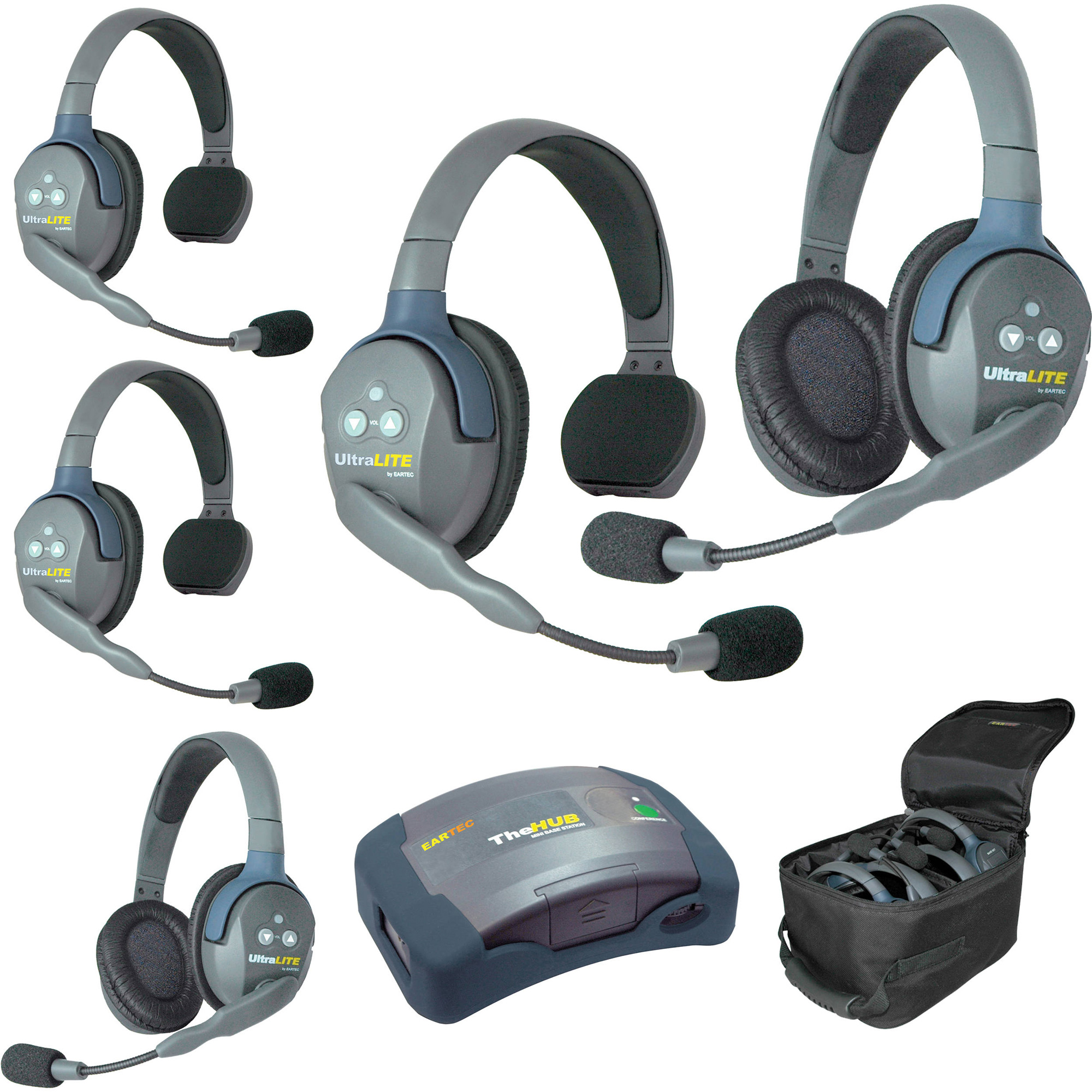Eartec HUB532 UltraLITE/HUB 5-Person Full Duplex Wireless Intercom ...