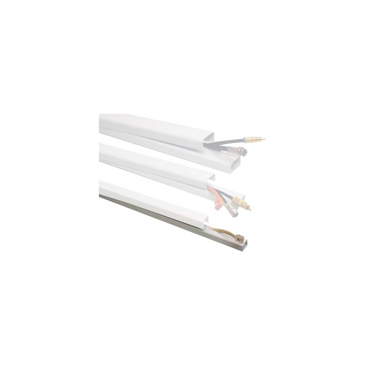 Quest FWH-11411 1/2 x 48 Inch Low Voltage Cable Raceway (EACH) - White