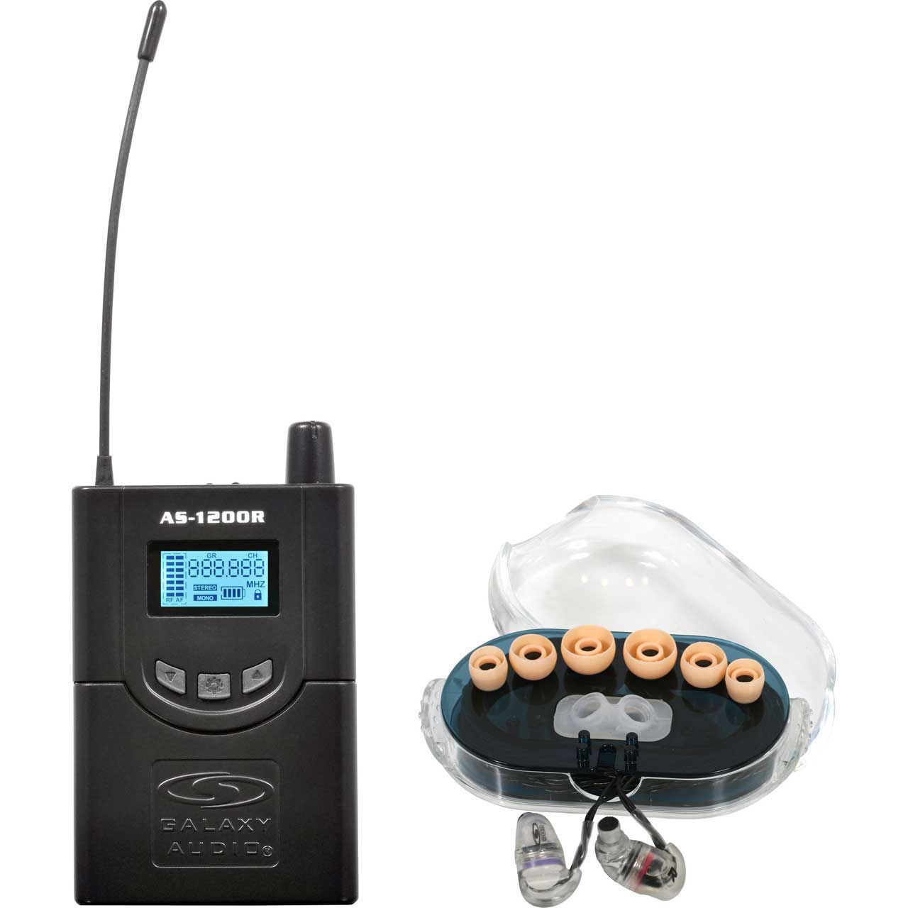 Galaxy Audio AS-1206RD 210 Channel Stereo Wireless Personal In-Ear Monitor Receiver with EB6 Earbuds - 584-607 MHz AS-1206RD