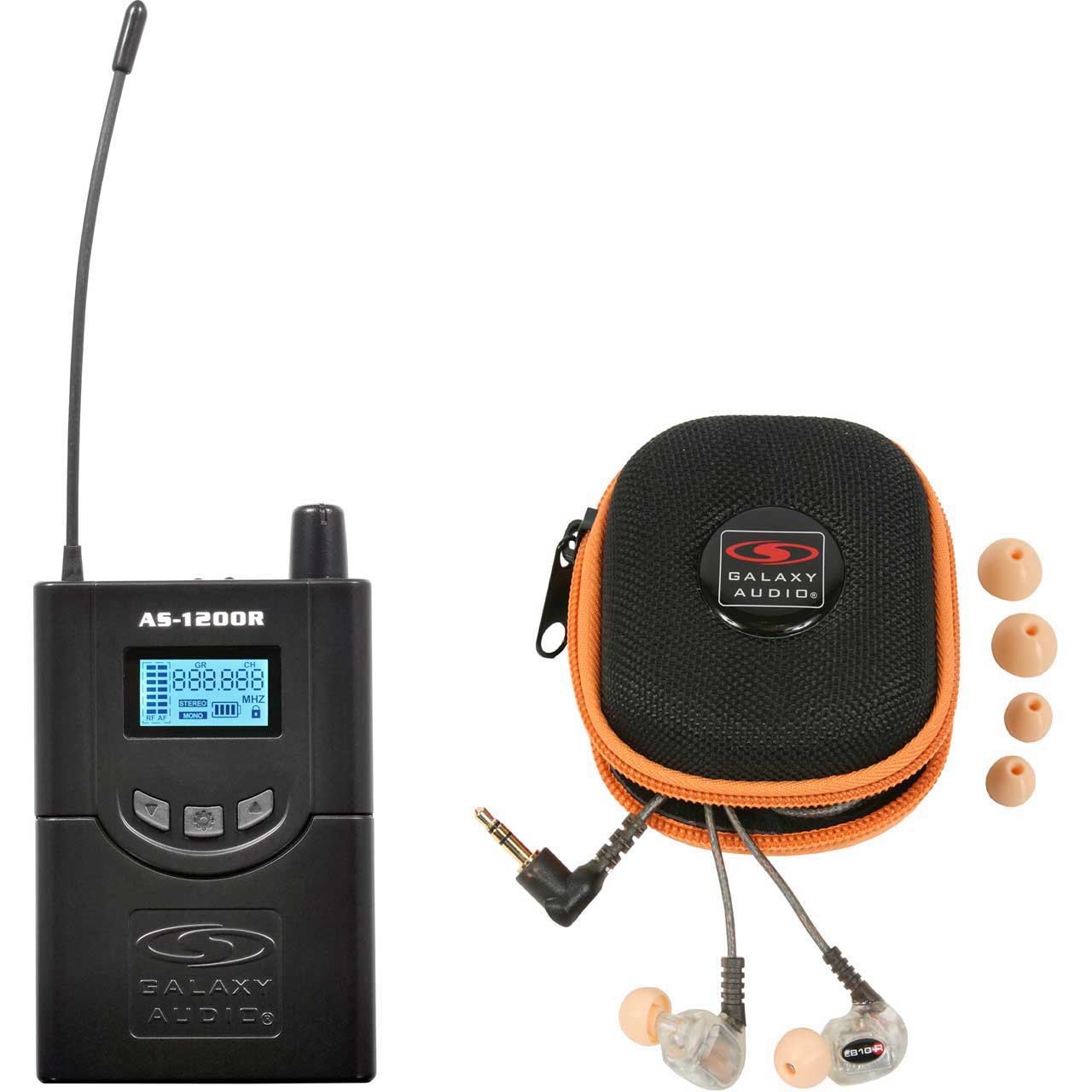 Galaxy Audio AS-1210RD 210 Channel Stereo Wireless Personal In-Ear Monitor Receiver with EB10 Earbuds - 584-607 MHz AS-1210RD