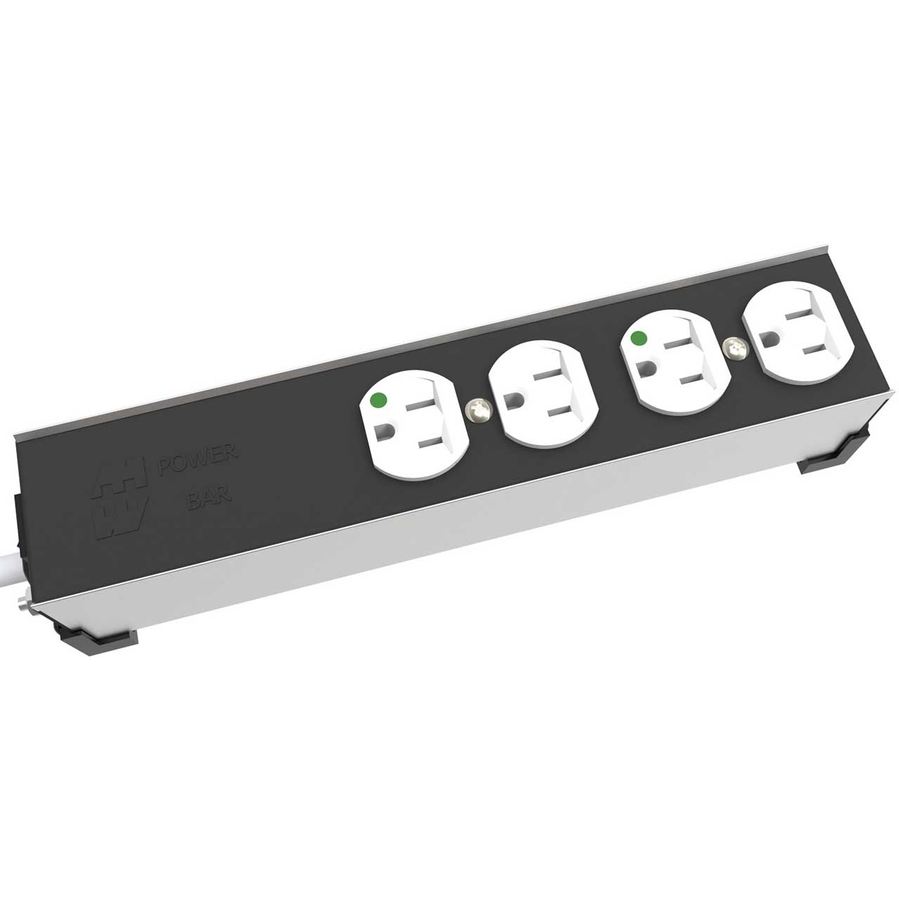Hammond 1584T4DH Medical 15A H.D. - 4 Outlet Strip - 12 Foot Cord - Outlets Front - Black HMND-1584T4DH