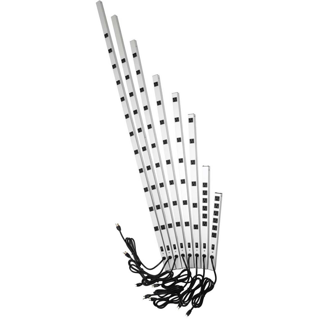 Hammond 15853H6B1 15A 6 Outlet Vertical Strip w/ Switch - 15 Foot Cord - 36 Inches Long 15853H6B1