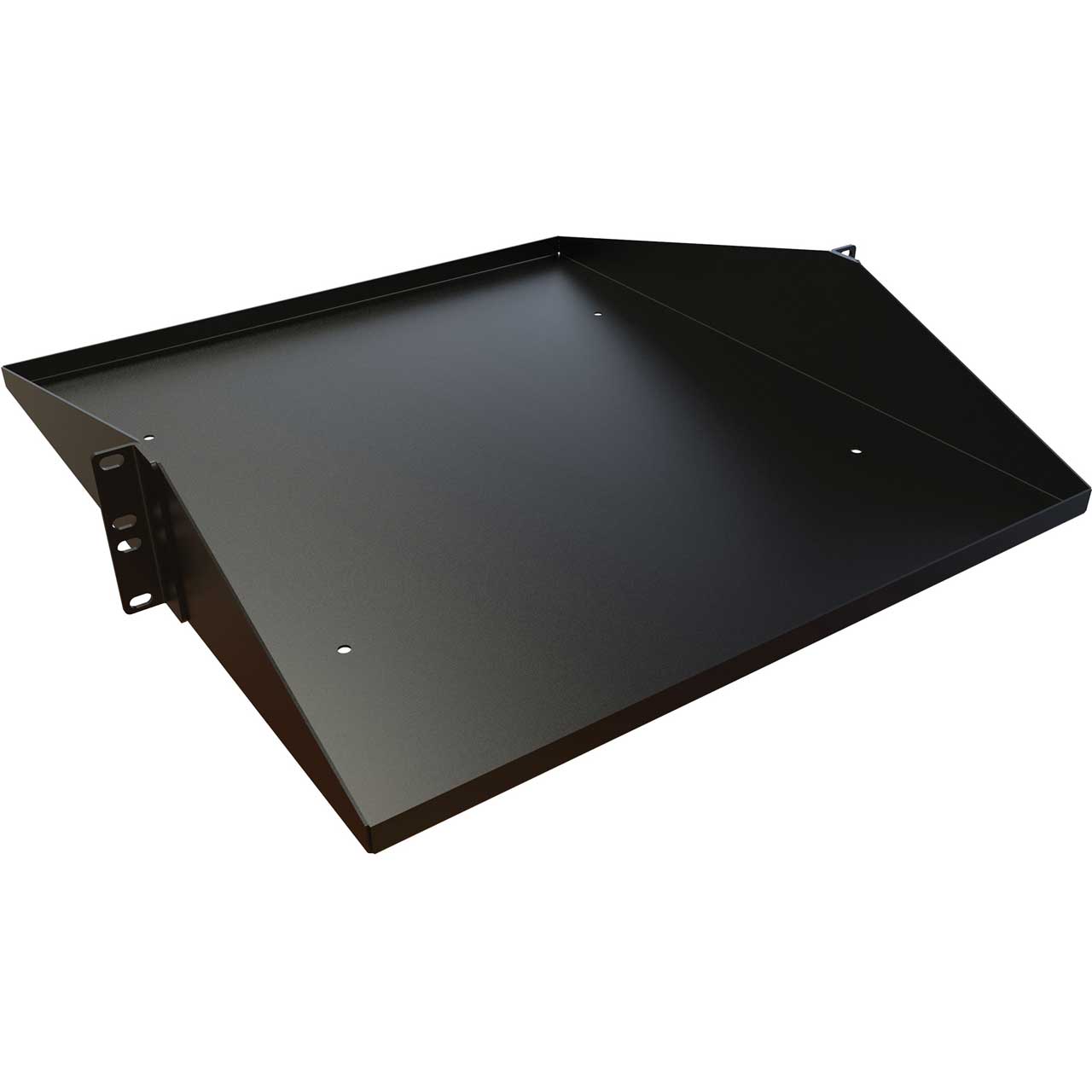 Hammond DNDMS19BK1 2RU 19.5 Inch Solid Centered Rack Shelf - Black - 200 lbs Rated DNDMS19BK1