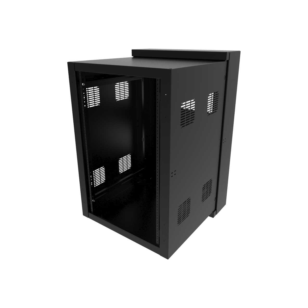 Hammond HWC2418U27BK 18RU 24 Inch Width 27D Swing Wall Cabinet for HWC Series HWC2418U27BK