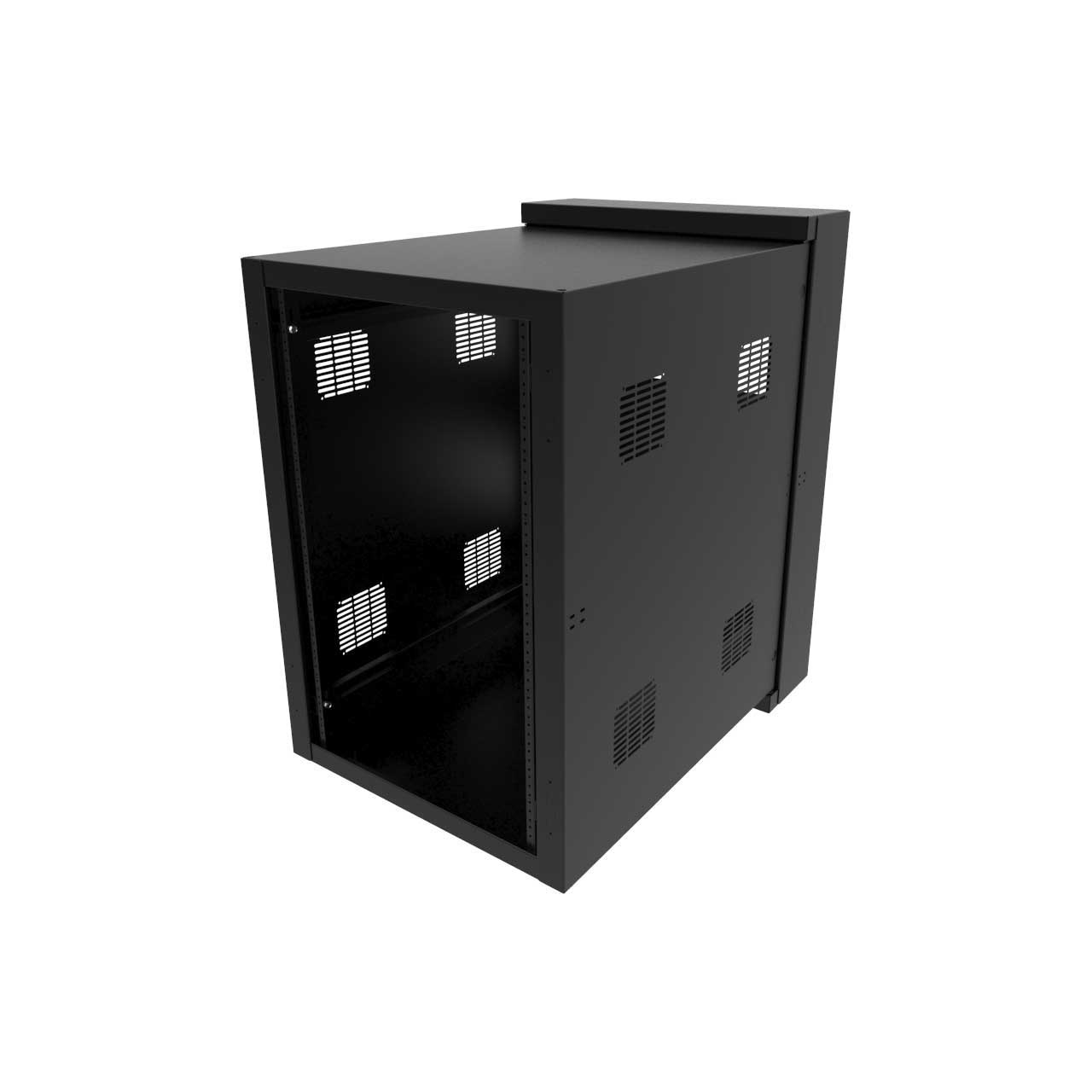 Hammond HWC2418U35BK 18RU 24 Inch Width 35D Swing Wall Cabinet for HWC Series HWC2418U35BK