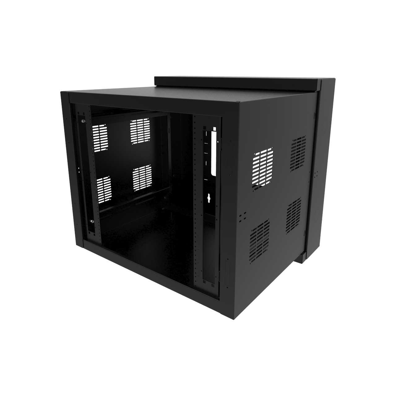Hammond HWC3012U27BK 12RU 30 Inch Width 27D Swing Wall Cabinet for HWC Series HWC3012U27BK