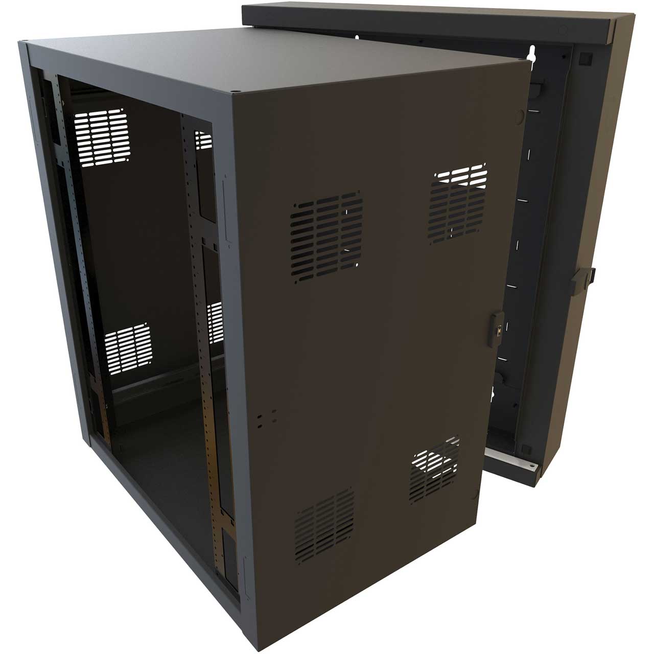 Hammond HWC3018U27BK 18RU 30 Inch Width 27D Swing Wall Cabinet for HWC Series HWC3018U27BK