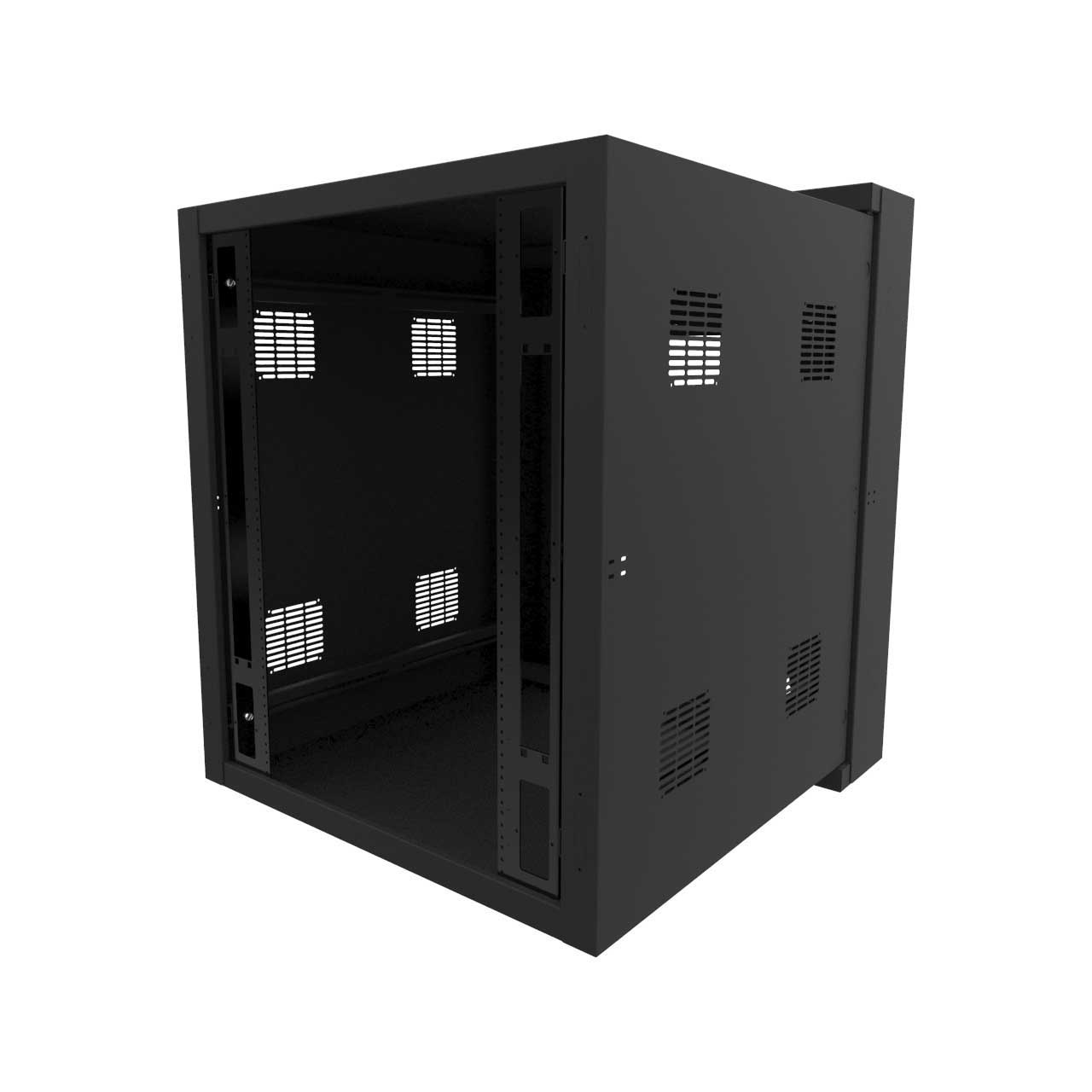 Hammond HWC3018U35BK 18RU 30 Inch Width 35D Swing Wall Cabinet for HWC Series HWC3018U35BK