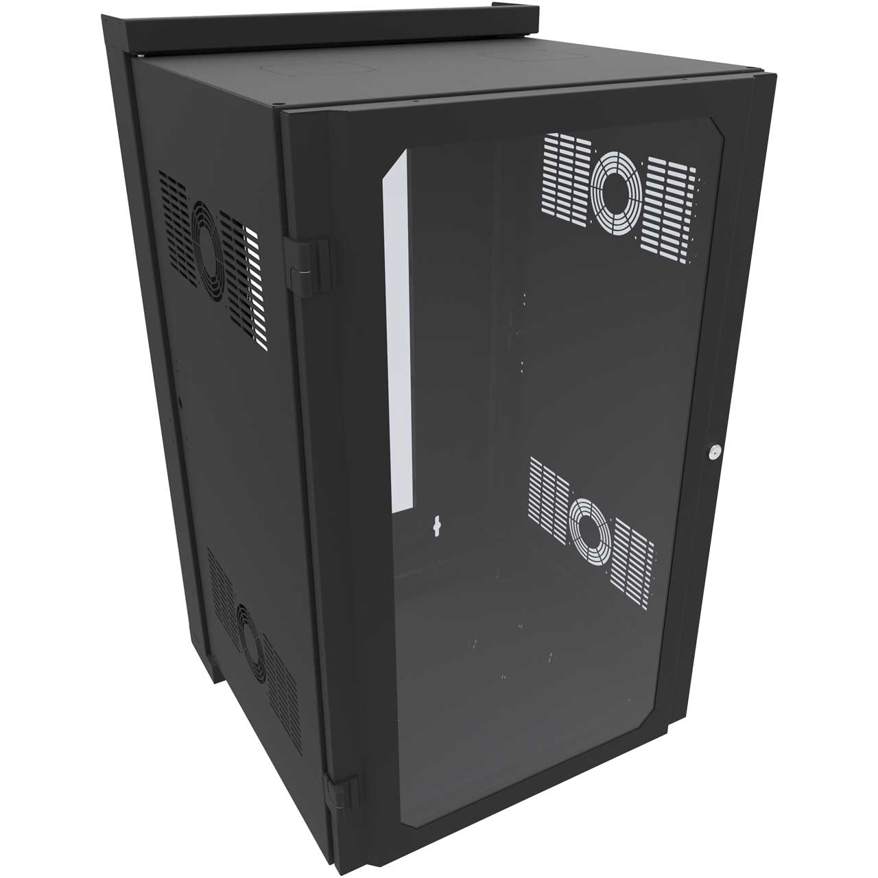 Hammond HWM2420U20WDBK 20RU 25 Inch Deep Swing Out Wall Cabinet with Acrylic Window Door for HWM Series HWM2420U20WDBK