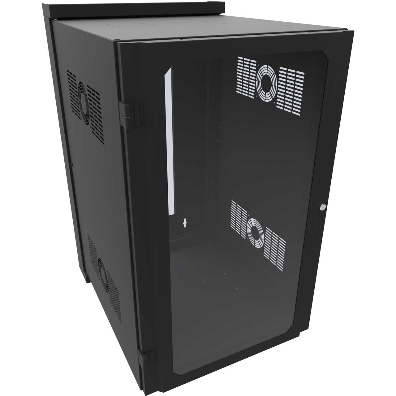 Hammond HWM2420U26WDBK 20RU 31 Inch Deep Swing Out Wall Cabinet with Acrylic Window Door for HWM Series HWM2420U26WDBK