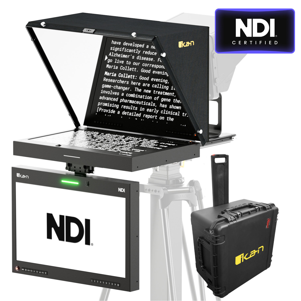 Ikan PT419W-NDI-TMN-TK AURA 19 Inch POE++ 1080p Teleprompter & Talent ...