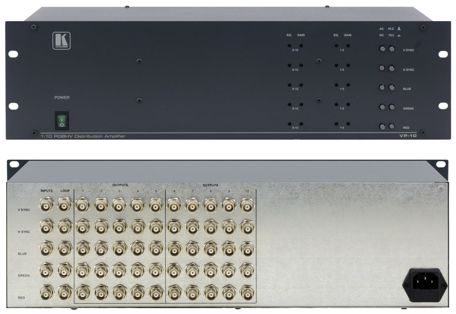 Kramer VP10 1x10 RGBHV Video Distribution Amplifier