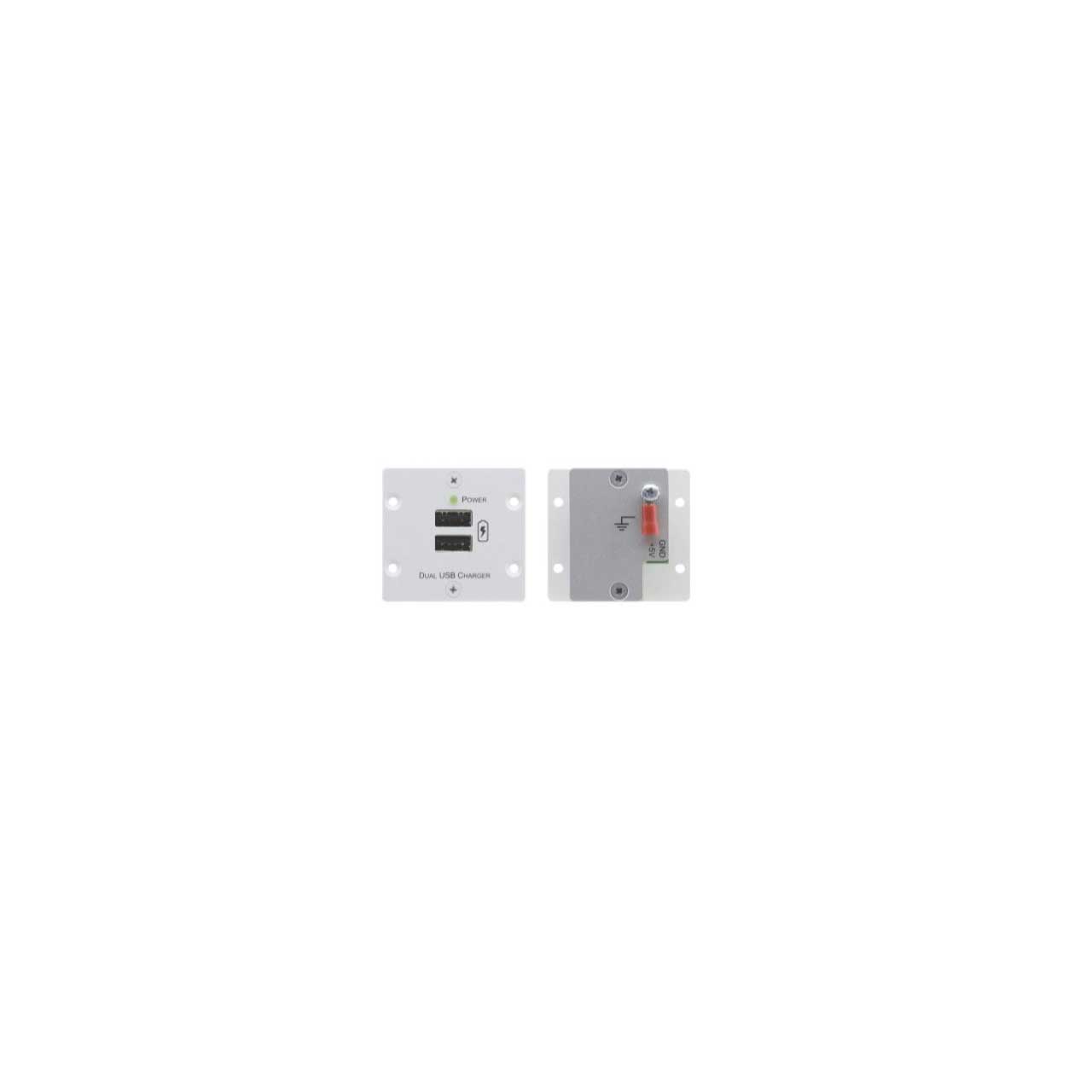 Kramer W-2UC Wall Plate Insert - Dual USB Charger - Gray W-2UC (G)