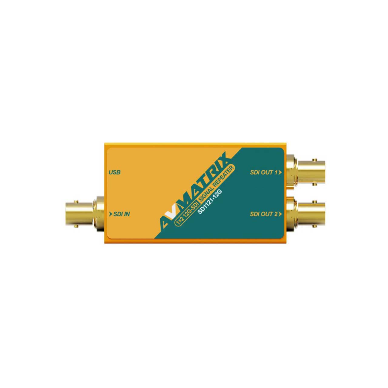 AVMATRIX SD1121-12G 1x2 12G-SDI Signal Repeater - Auto Detects SD/HD/3G/6G and 12G-SDI SD1121-12G