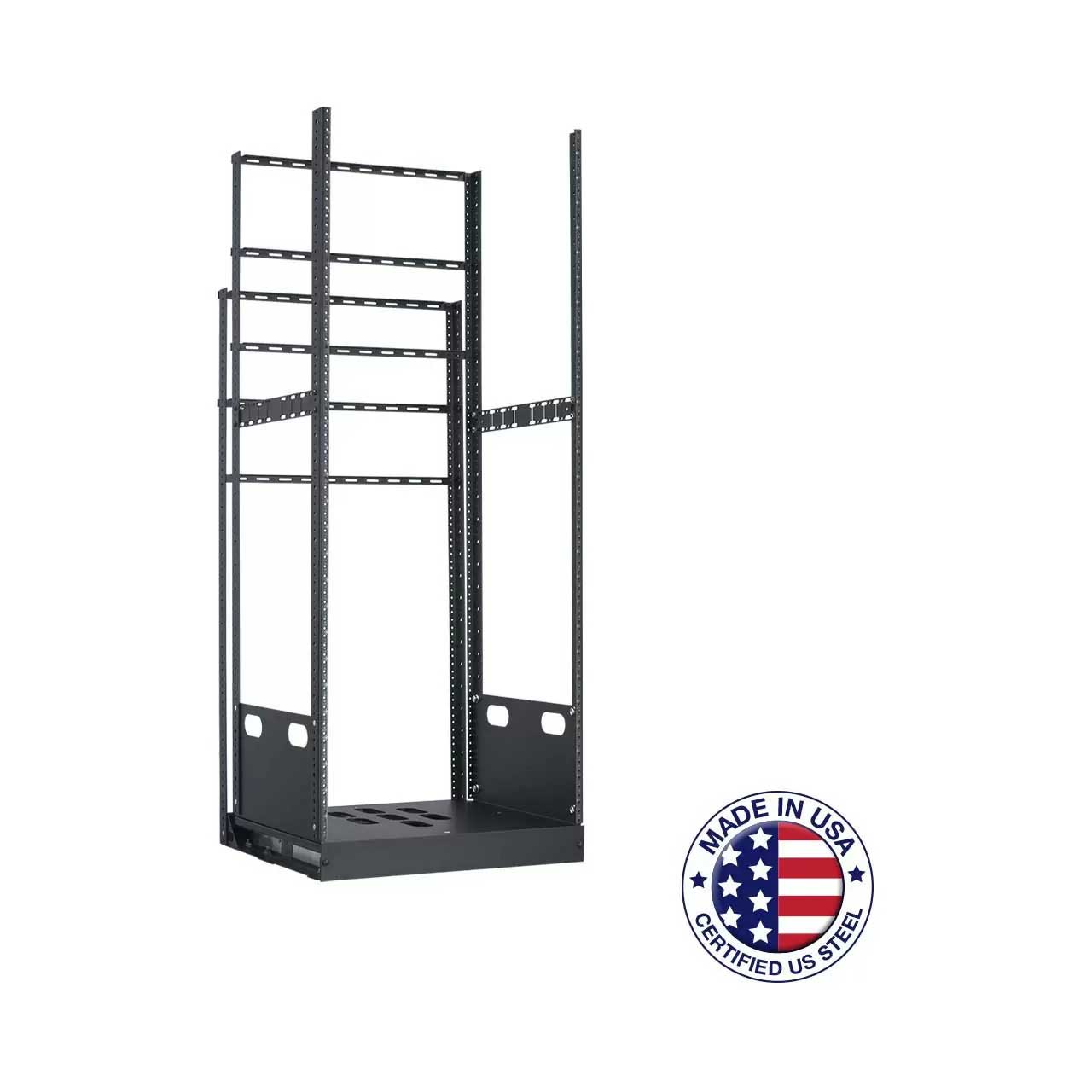 Lowell LPTR42823 28RU Pull & Turn Millwork Rack w/ Four Support Rails