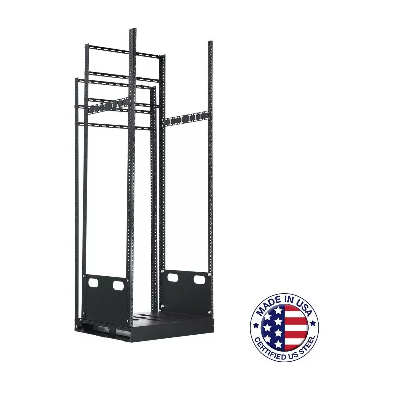 Lowell LPTR43019 30RU Pull & Turn Millwork Rack w/ Four Support Rails / 19 Inch Deep