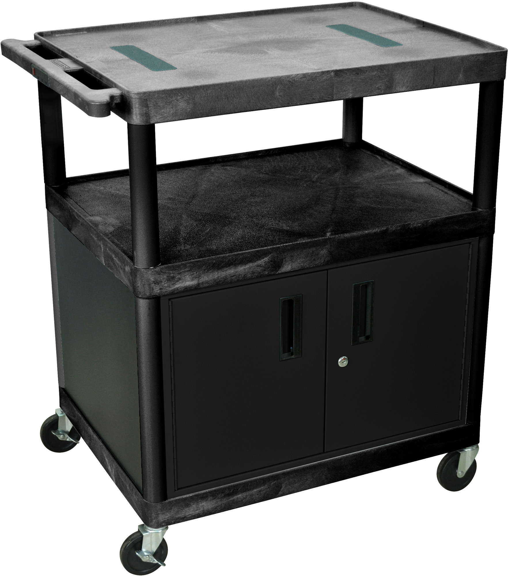 Luxor LP42E-B 42-Inch 3-Shelf Black Endura Multi-Purpose Presentation Cart 
