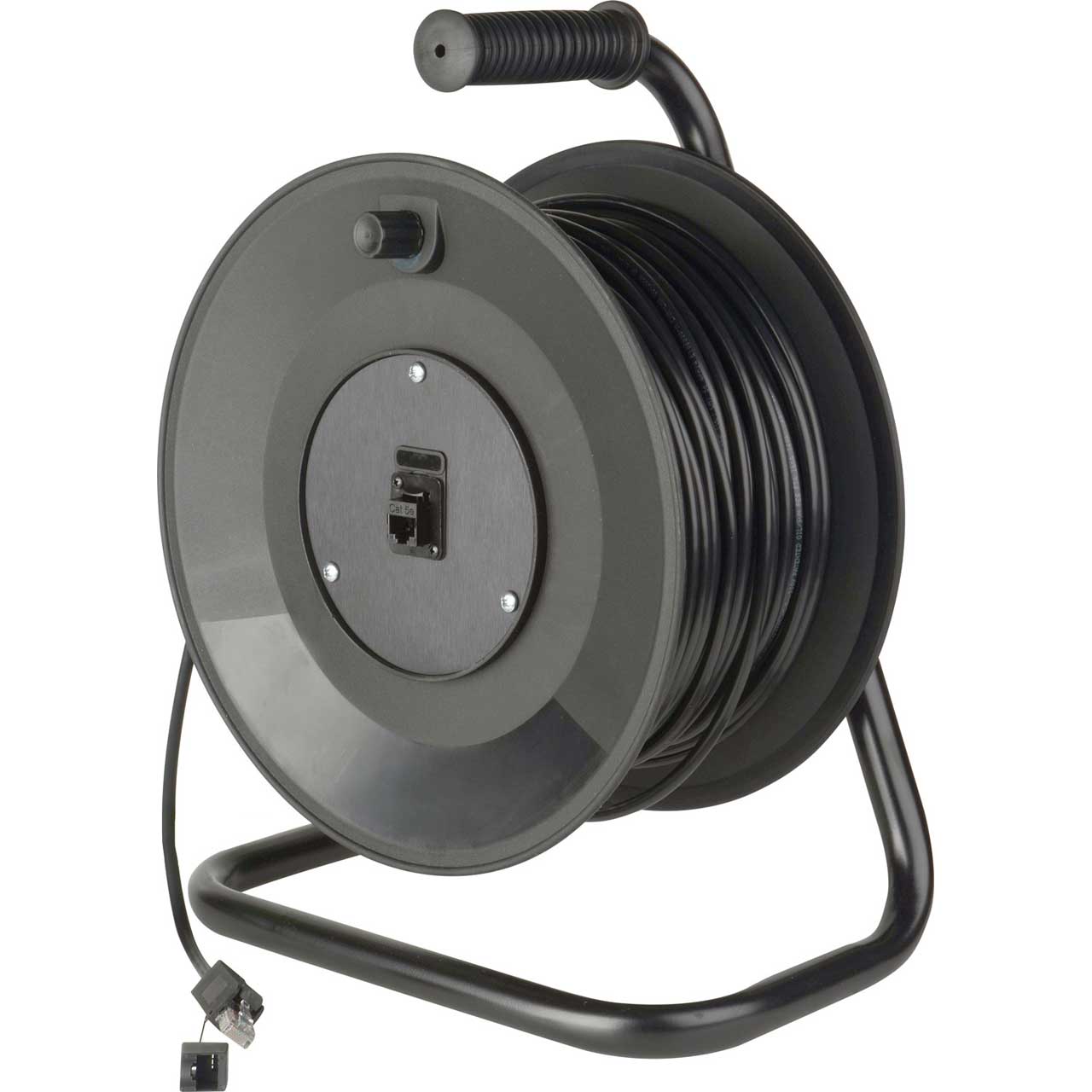 Jackreel Connect-N-Go Reel Belden 7923A Cat5e with Pro Shell Connectors 200  Foot