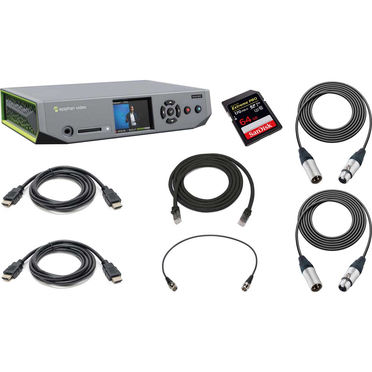trådløs gør det fladt Great Barrier Reef Epiphan Pearl Nano All-In-One Video Production Streamer/Recorder Kit with  SD Card & HDMI/SDI/XLR/Cat6 Cables