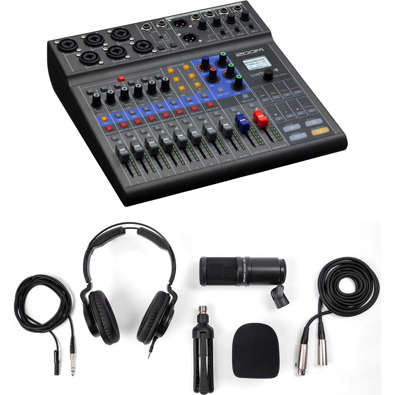 ZOOM L-8 LiveTrak 8-Channel Digital Mixer Kit with ZOOM ZDM-1