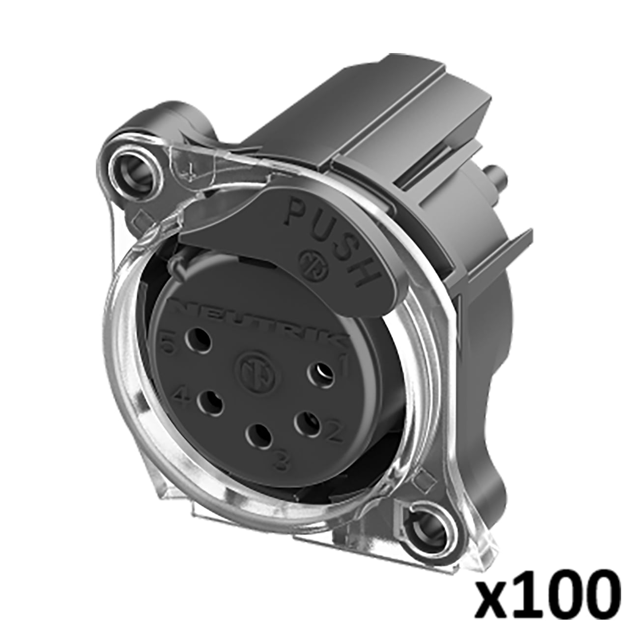NEUTRIK NC5FAH1-LR-DAE 5-Pin XLR Connector with Horizontal PCB Mount ...