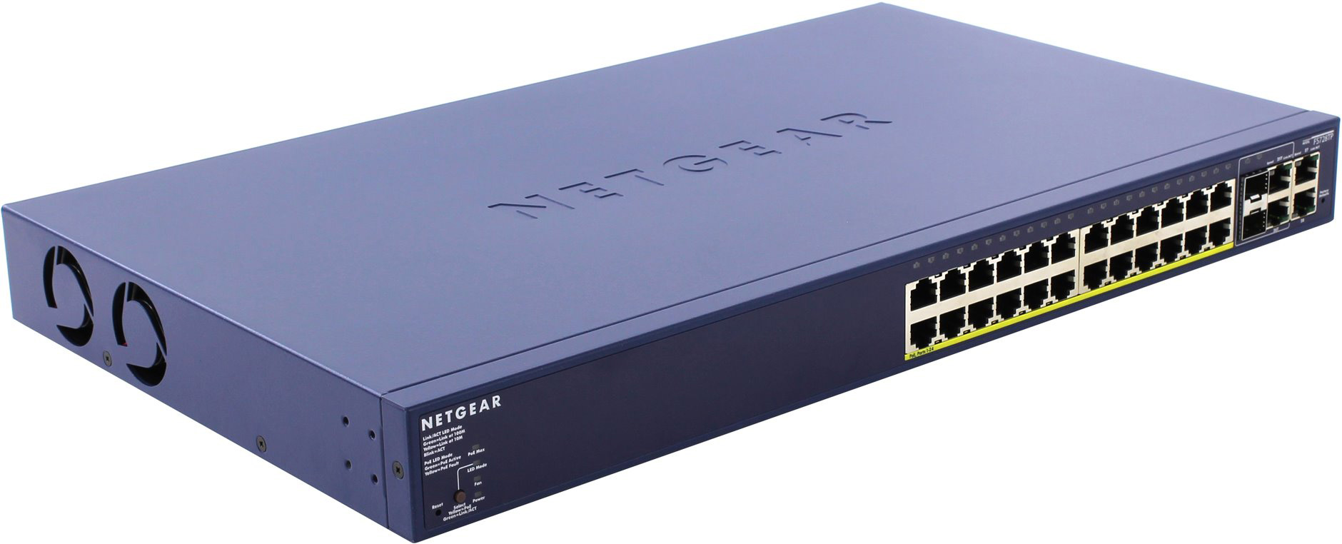 Netgear FS728TP100NAS 24 Port 10/100 Smart Switch with PoE 24 x 10/100BaseTX / 2 x 10/100