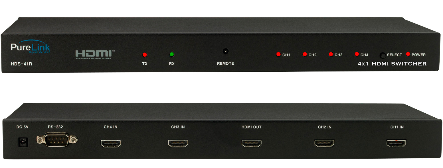 PureLink HDS41R (4) HDMI Inputs to (1) HDMI Output Switcher