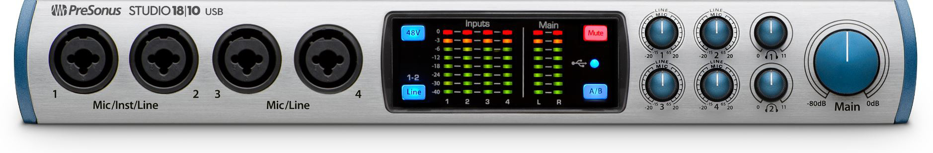 192 kHz PreSonus Studio 1810 18x8 USB 2.0 Audio Interface 