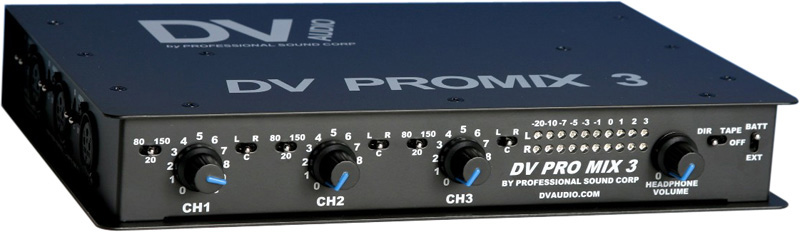 PSC DV ProMix 3-Channel Battery Powered Field Mixer