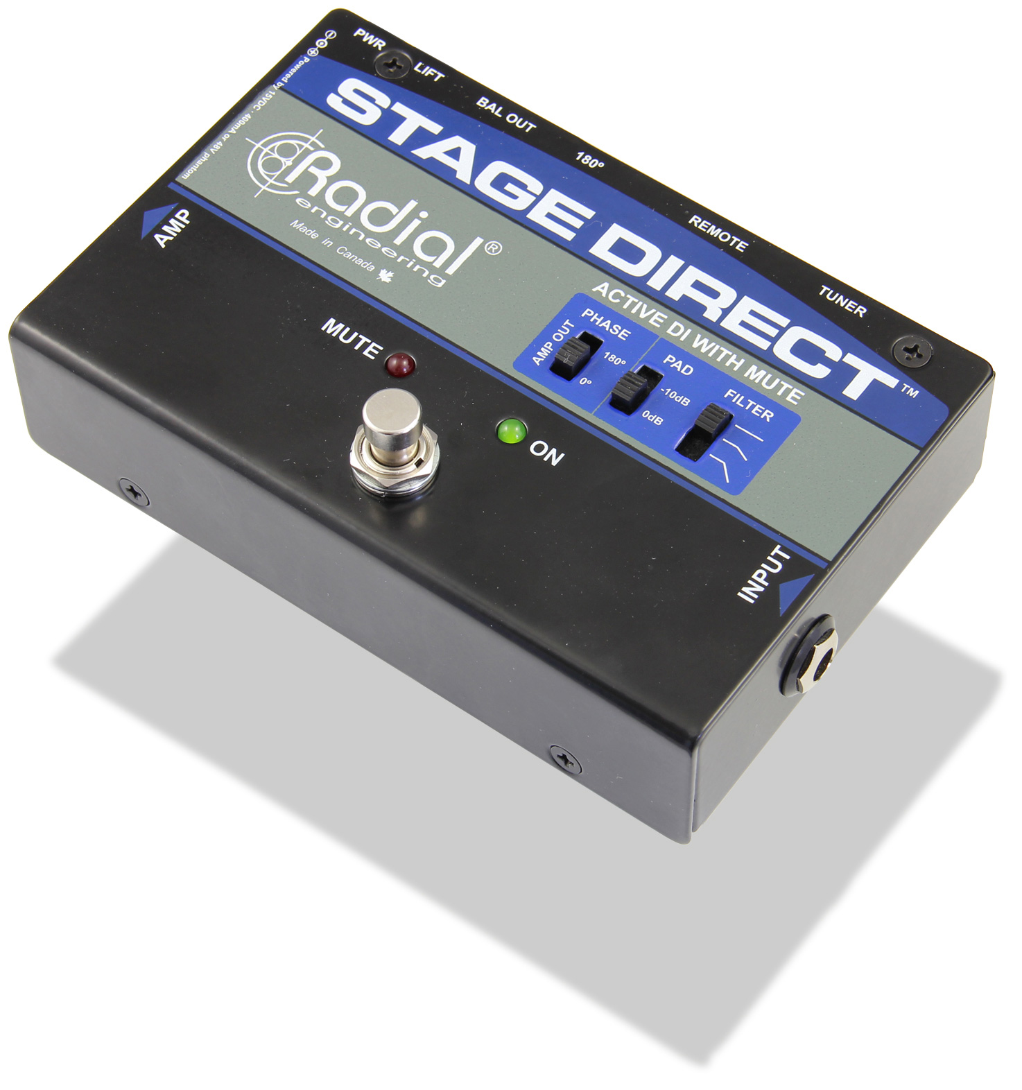 Radial StageDirect Active DI Box with Footswitch Mute and Tuner Out