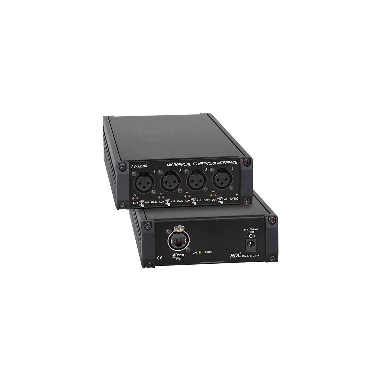 RDL AV-XMN4 Microphone to DANTE Network Interface