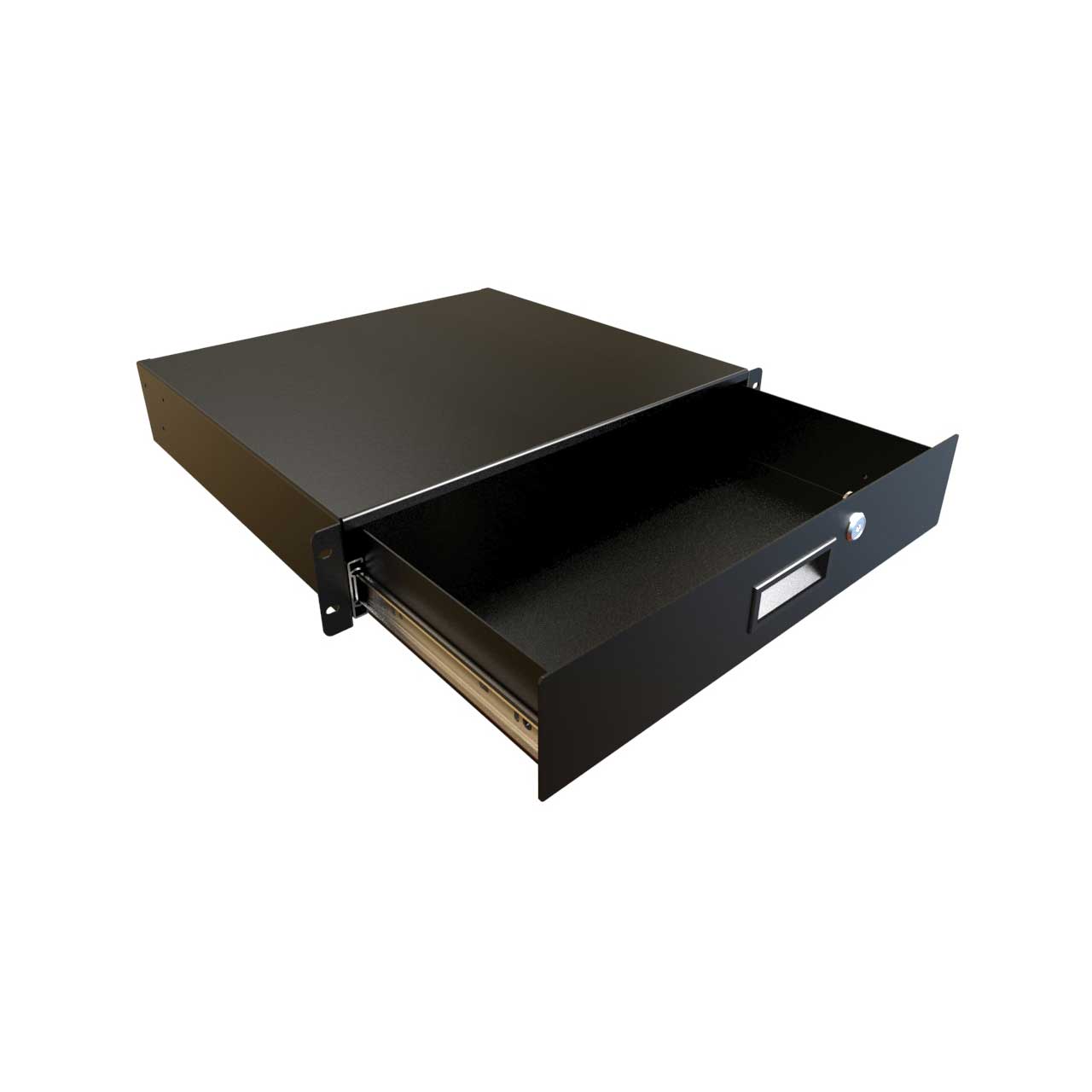 Hammond RDRW1900316BK1 2RU 16D RDRW Series Locking Drawer - Black RDRW1900316BK1
