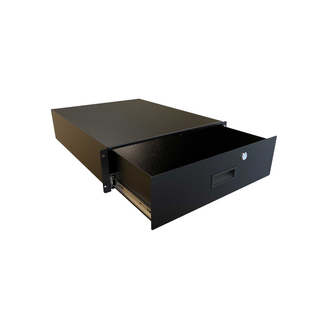 Hammond RDRW1900522BK1 3RU 22D RDRW Series Locking Drawer - Black RDRW1900522BK1