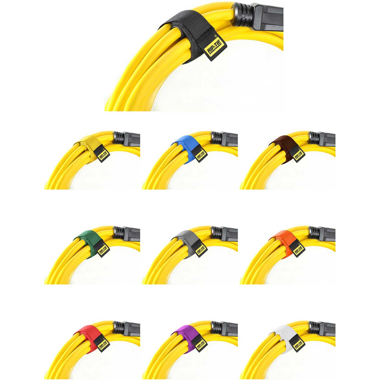 Rip-Tie H-06-100-RAINBOW CableWrap - Rainbow - 1 x 6 Inch - 100 Pack H-06-100-RAINBOW