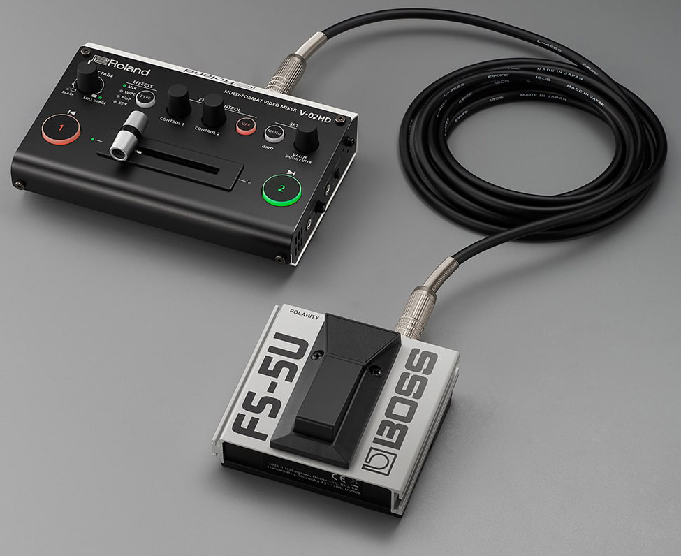 Roland V-02HD PAC1 2 Input HDMI Switcher - with FS-5 Foot Pedal