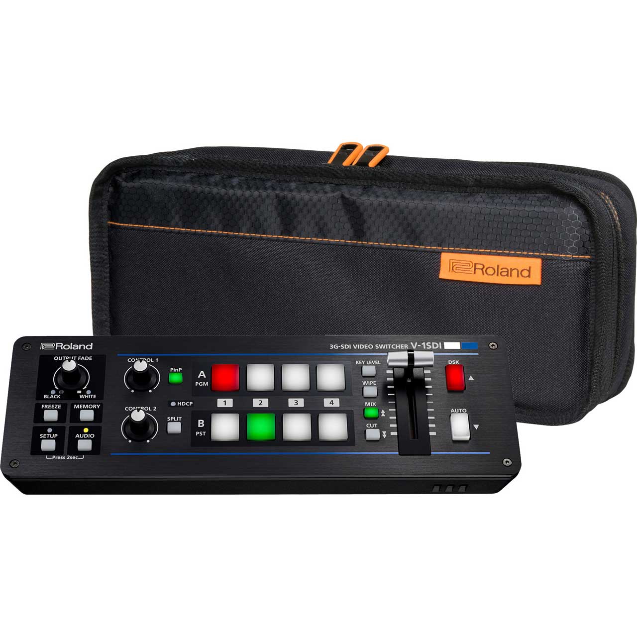 A Roland V-1SDI 4-Channel 3G-SDI Video Switcher with CB-BV1 Soft Carry Case  Bundle