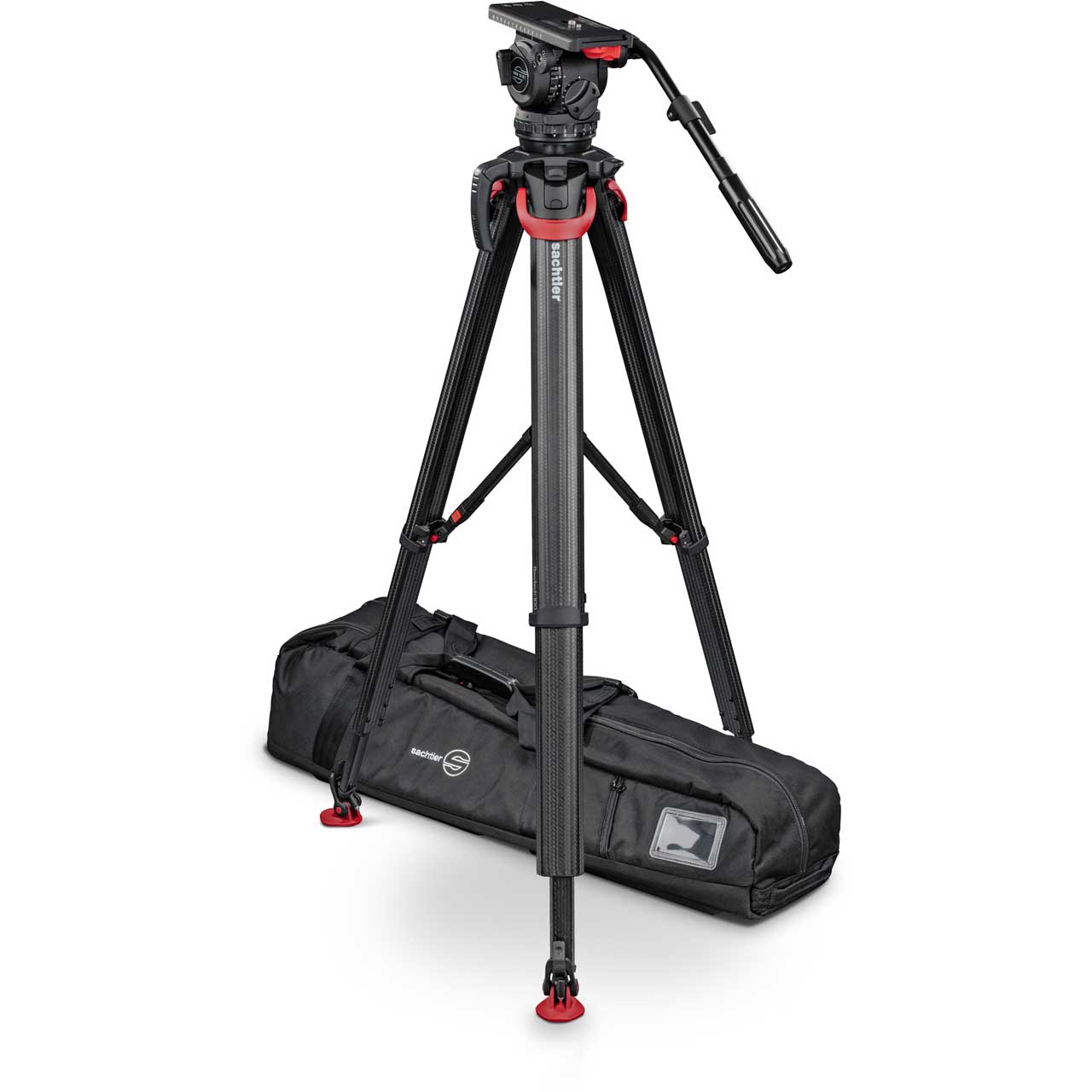 Sachtler System Video 18 Fluid Head (1811) Tripod Flowtech 100 MS with Mid -Level Spreader and Rubber Feet