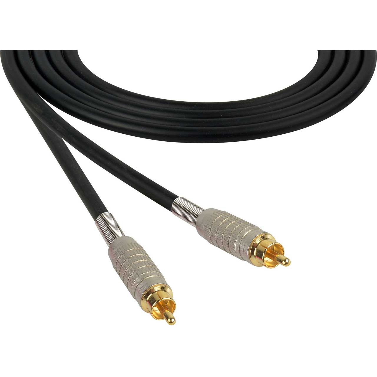 Stereo cable double RCA male (“L” shaped) to double RCA male. 1.5 m