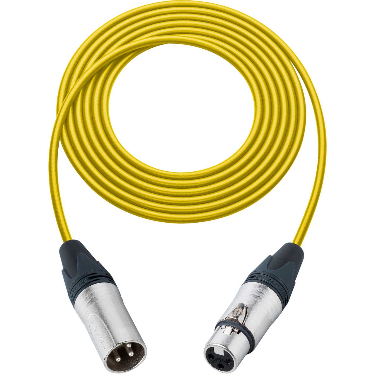 Sescom SC100XXJYW Mic Cable Canare Star-Quad 3-Pin XLR Male to 3-Pin XLR Female Yellow - 100 Foot