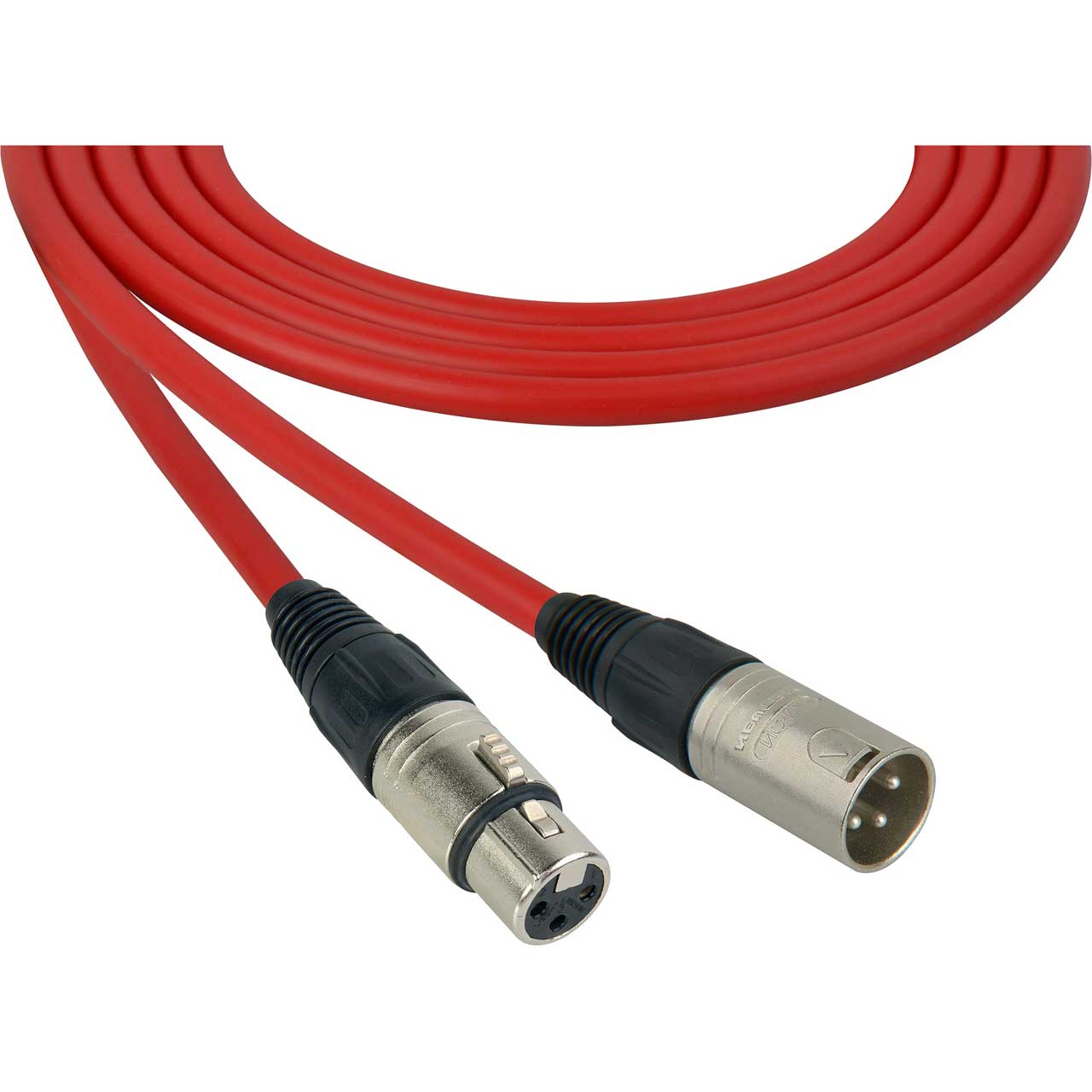 Sescom SC75XXJRD Mic Cable Canare Star-Quad 3-Pin XLR Male to 3-Pin XLR Female Red - 75 Foot