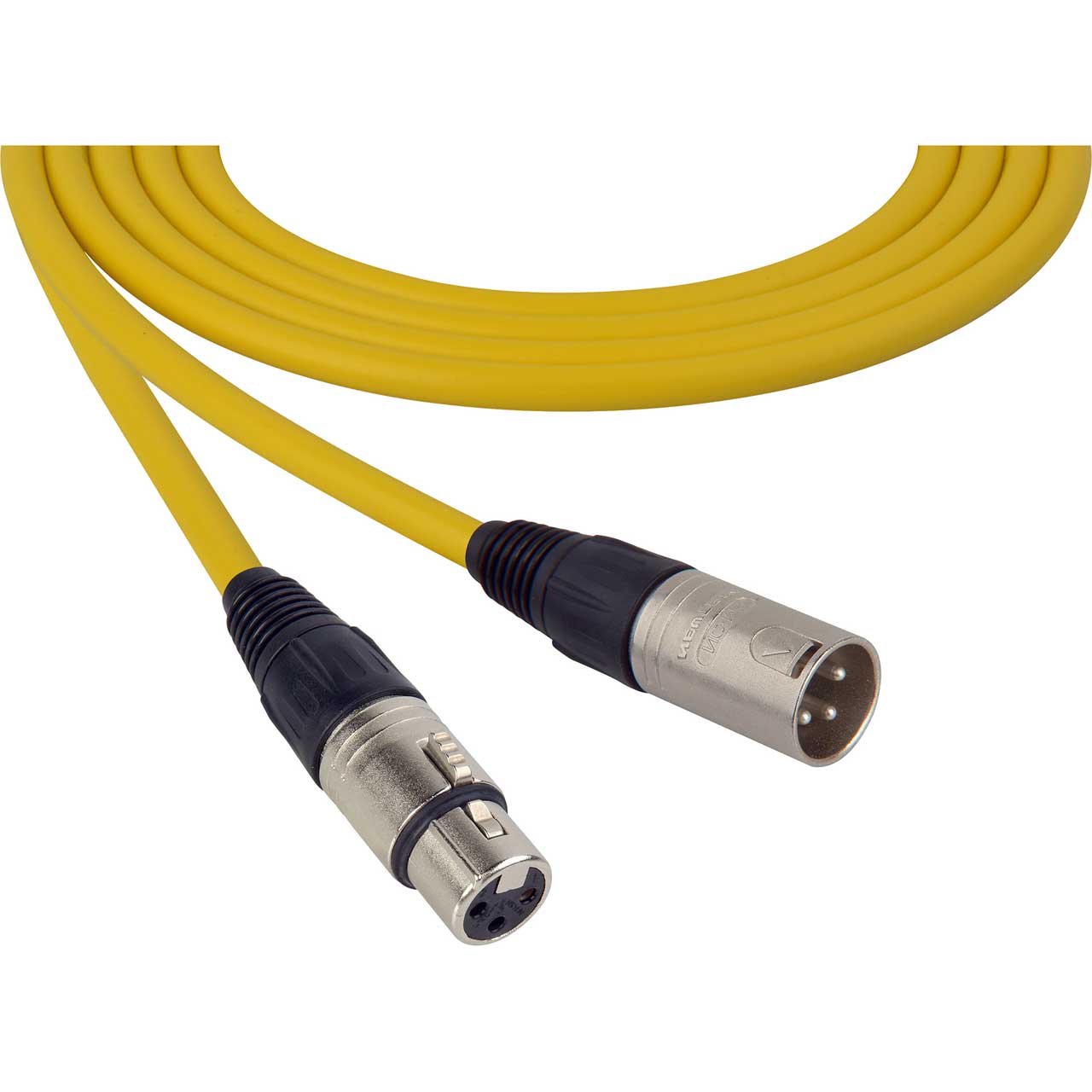 Sescom SC75XXJYW Mic Cable Canare Star-Quad 3-Pin XLR Male to 3-Pin XLR Female Yellow - 75 Foot